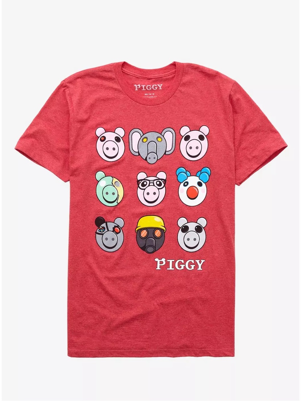 Piggy Red Kids' Graphic Tee Fun Character Faces